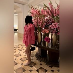 Marques Almeida Vibrant Pink Top with Large Belt